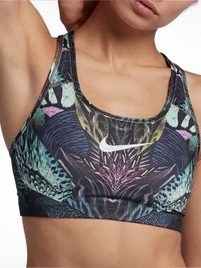 Nike Paradise Racer Back Tropical Sports Bra Tank Large